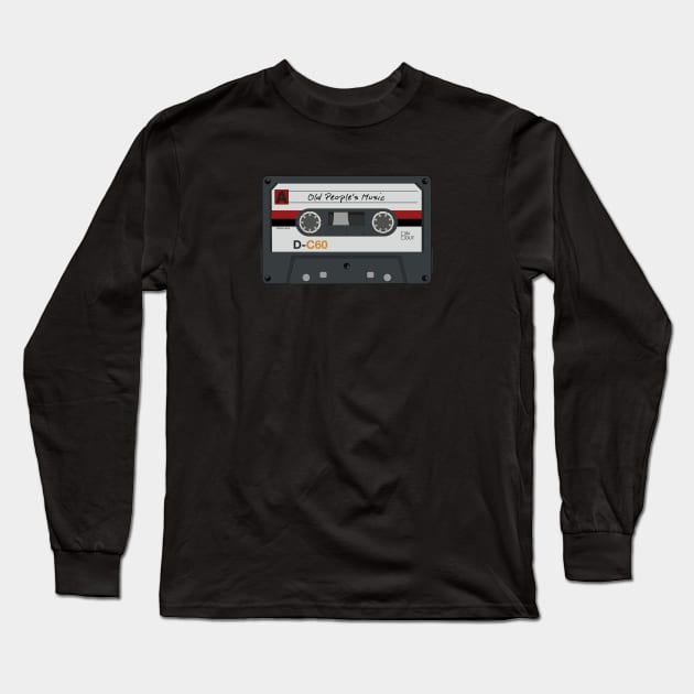 Old People's Music: Retro Audio Cassette Tape (Red) Long Sleeve T-Shirt by Petrol_Blue